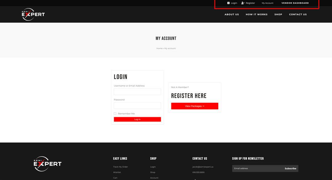 How to login or register on semi expert