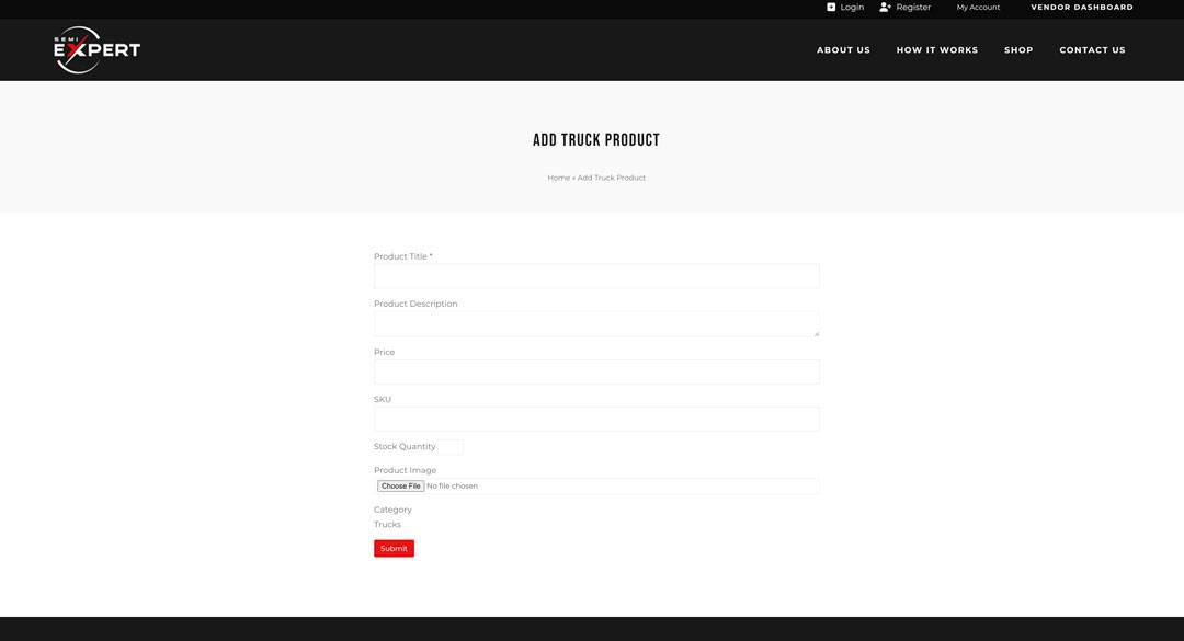 Semi Expert Add truck form